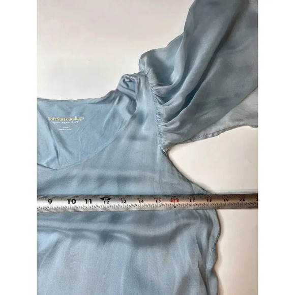 Soft Surroundings Women’s Small Light Blue Tiered Ruffle Asymmetrical Dress - Picture 5 of 6